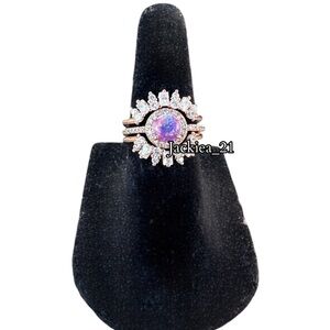 Finally Reunited. Elegant Lilac Opal and Crystal Ring